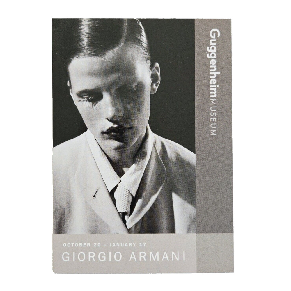 Giorgio Armani Vintage Postcard Guggenheim Art Museum Exhibit Fashion Promo Y2K